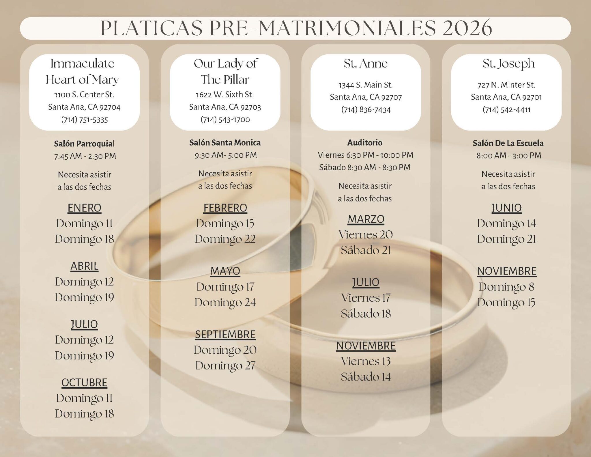 Platicas Prematrimoniales 2026